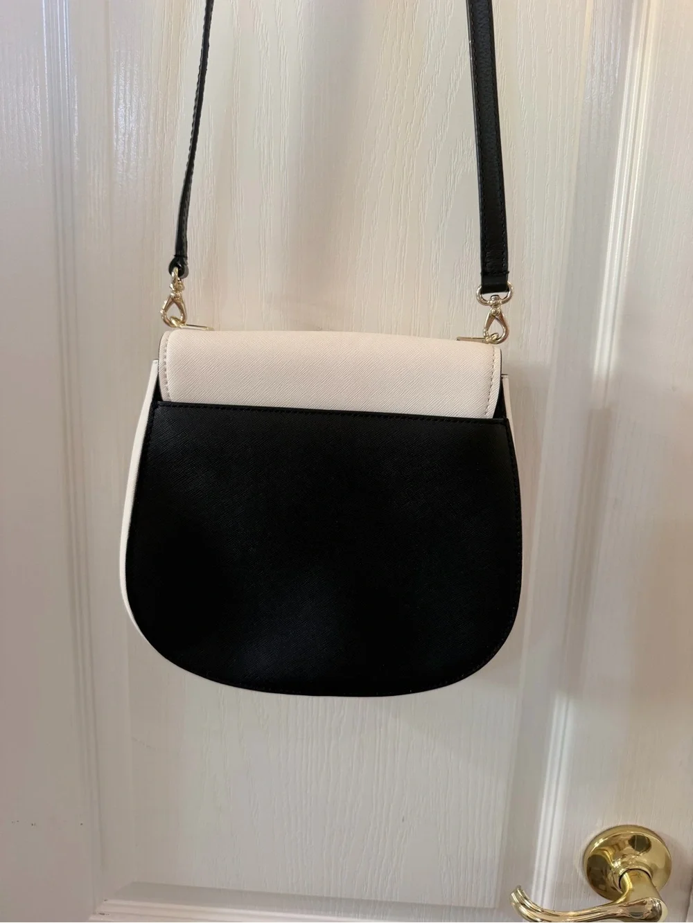 kate spade Two-Tone White and Black Saddle Crossbody